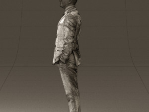 man in dark blue suit red tie 0548 3d print ready Model do druku 3D