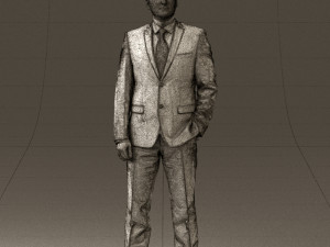 man in dark blue suit red tie 0548 3d print ready Model do druku 3D
