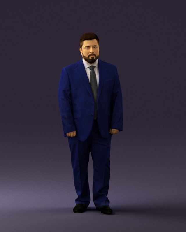 man in blue suit 0547 3d print ready 3D Print Model .c4d .max .obj .3ds .fbx .stl .blend 