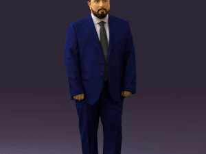 穿蓝色西装的男人 0547 3D 打印准备就绪 3D 打印模型