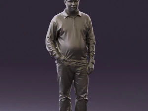 man inblack shirt blue jeans beard 0545 3d print ready 3D Print Model