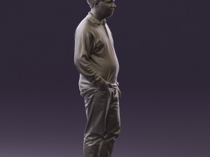 man inblack shirt blue jeans beard 0545 3d print ready 3D 打印模型