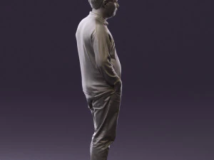 man inblack shirt blue jeans beard 0545 3d print ready 3D Print Model