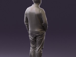 man inblack shirt blue jeans beard 0545 3d print ready 3D 打印模型