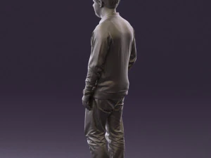 man inblack shirt blue jeans beard 0545 3d print ready 3D Print Model