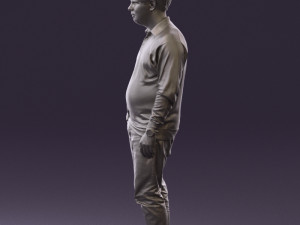 man inblack shirt blue jeans beard 0545 3d print ready 3D 打印模型