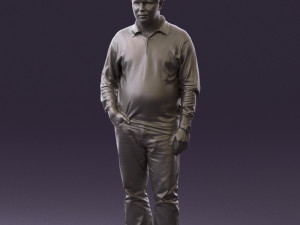 man inblack shirt blue jeans beard 0545 3d print ready 3D 打印模型