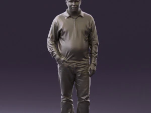 man inblack shirt blue jeans beard 0545 3d print ready 3D Print Model