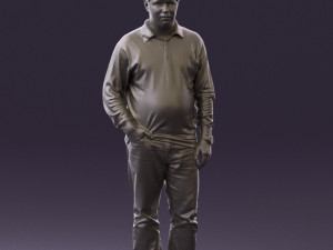 man inblack shirt blue jeans beard 0545 3d print ready 3D 打印模型