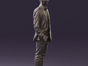 man in white pants blue suit jacket0544 Modelo 3D