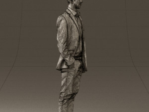 man in white pants blue suit jacket0544 Modelo 3D