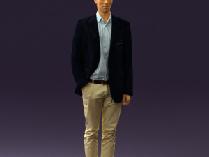 man in white pants blue suit jacket 0544 3d print ready 3D Print Model