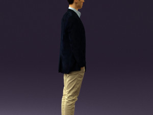 man in white pants blue suit jacket 0544 3d print ready Modello di stampa 3D