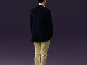 man in white pants blue suit jacket 0544 3d print ready Modello di stampa 3D