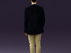 man in white pants blue suit jacket 0544 3d print ready Modello di stampa 3D