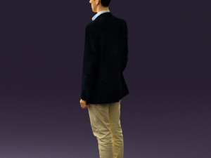 man in white pants blue suit jacket 0544 3d print ready Modello di stampa 3D
