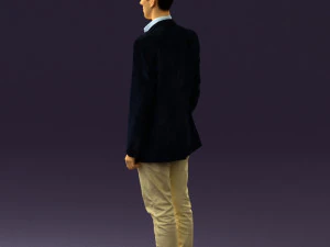 穿白裤蓝色西装外套的男人 0544 3D 打印准备就绪 3D 打印模型