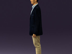 man in white pants blue suit jacket 0544 3d print ready Modello di stampa 3D