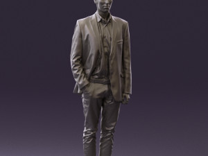 man in white pants blue suit jacket 0544 3d print ready Modello di stampa 3D