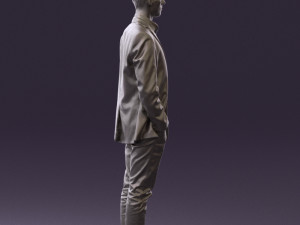 man in white pants blue suit jacket 0544 3d print ready Modello di stampa 3D