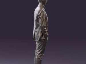 穿白裤蓝色西装外套的男人 0544 3D 打印准备就绪 3D 打印模型