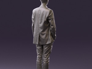 man in white pants blue suit jacket 0544 3d print ready Modello di stampa 3D