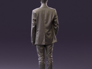 man in white pants blue suit jacket 0544 3d print ready Modello di stampa 3D
