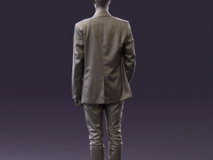 穿白裤蓝色西装外套的男人 0544 3D 打印准备就绪 3D 打印模型