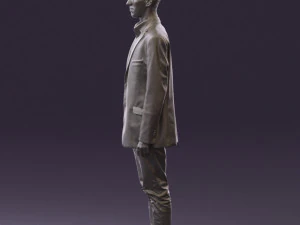 穿白裤蓝色西装外套的男人 0544 3D 打印准备就绪 3D 打印模型
