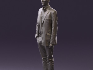 man in white pants blue suit jacket 0544 3d print ready Modello di stampa 3D