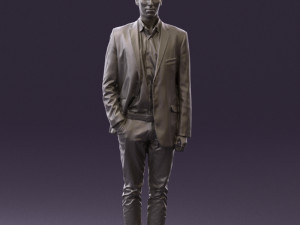 man in white pants blue suit jacket 0544 3d print ready Modello di stampa 3D