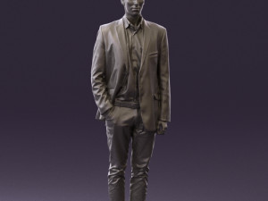 man in white pants blue suit jacket 0544 3d print ready Modello di stampa 3D