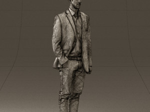 man in white pants blue suit jacket 0544 3d print ready Modello di stampa 3D