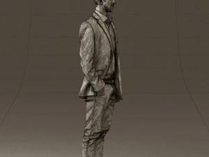 穿白裤蓝色西装外套的男人 0544 3D 打印准备就绪 3D 打印模型