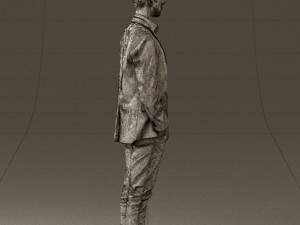 man in white pants blue suit jacket 0544 3d print ready Modello di stampa 3D