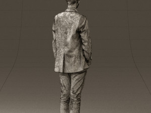 man in white pants blue suit jacket 0544 3d print ready Modello di stampa 3D