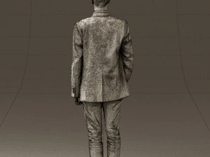 穿白裤蓝色西装外套的男人 0544 3D 打印准备就绪 3D 打印模型