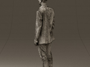 man in white pants blue suit jacket 0544 3d print ready Modello di stampa 3D