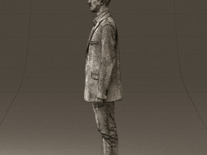 man in white pants blue suit jacket 0544 3d print ready Modello di stampa 3D