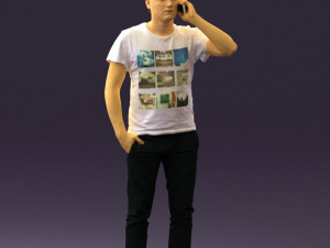 man in white shirt with pics 0542 3Dモデル