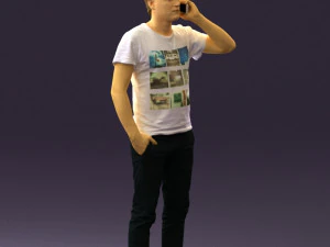man in white shirt with pics 0542 3D Model