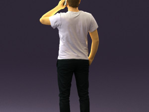 man in white shirt with pics 0542 3D Model