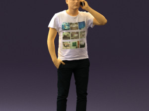 man in white shirt with pics 0542 3D Model
