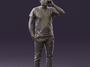 man in white shirt with pics 0542 3D Model