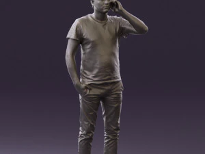 man in white shirt with pics 0542 3D Model