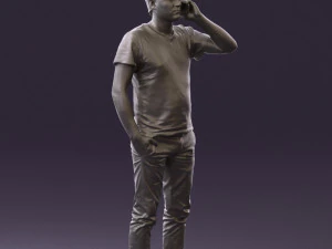 man in white shirt with pics 0542 3D Model
