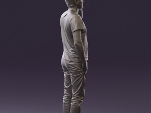 man in white shirt with pics 0542 3D Model