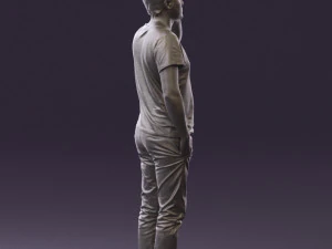 man in white shirt with pics 0542 3D Model