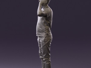 man in white shirt with pics 0542 3D Model