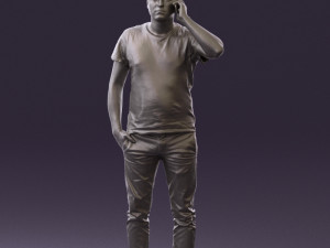 man in white shirt with pics 0542 3D Model